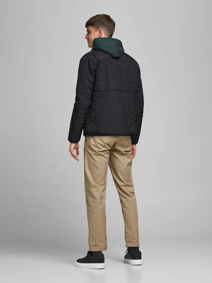 Jackets JACK and JONES Mens QUILTED ZIPPED JACKET Black Black