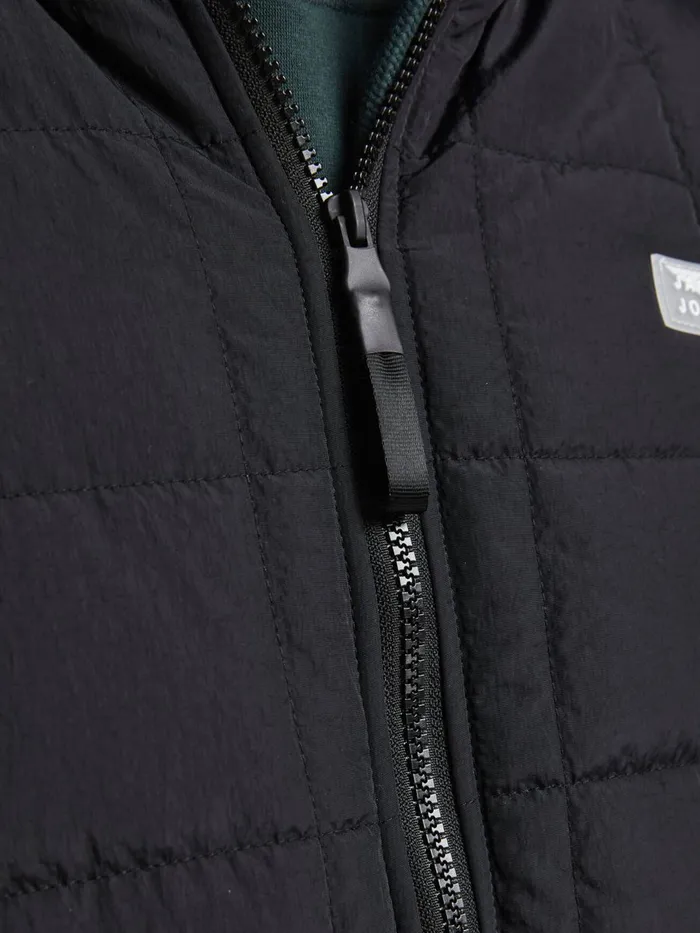 Jackets JACK and JONES Mens QUILTED ZIPPED JACKET Black Black
