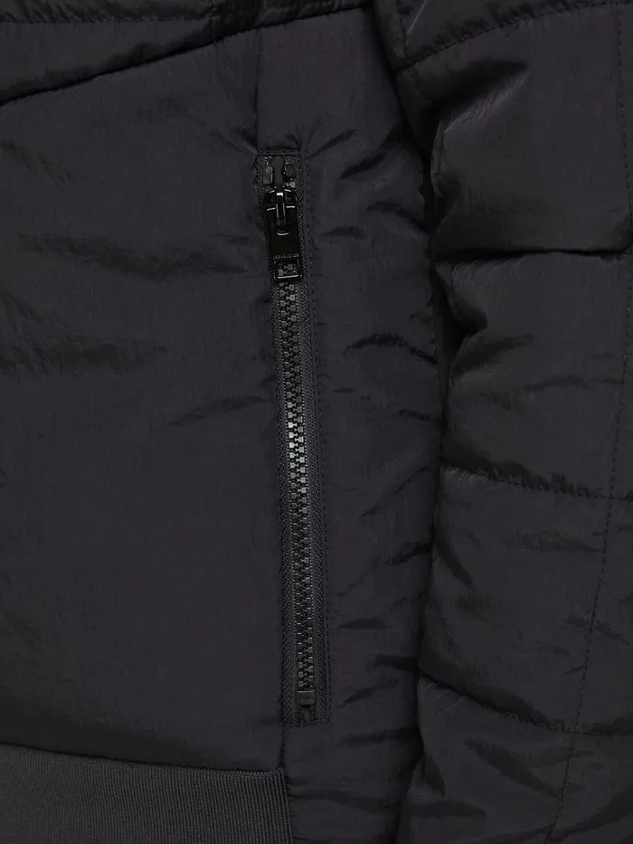 Jackets JACK and JONES Mens QUILTED ZIPPED JACKET Black Black