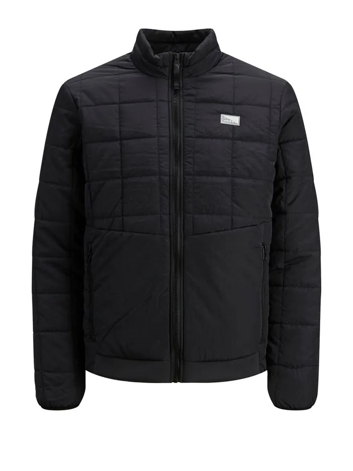 Jackets JACK and JONES Mens QUILTED ZIPPED JACKET Black Black
