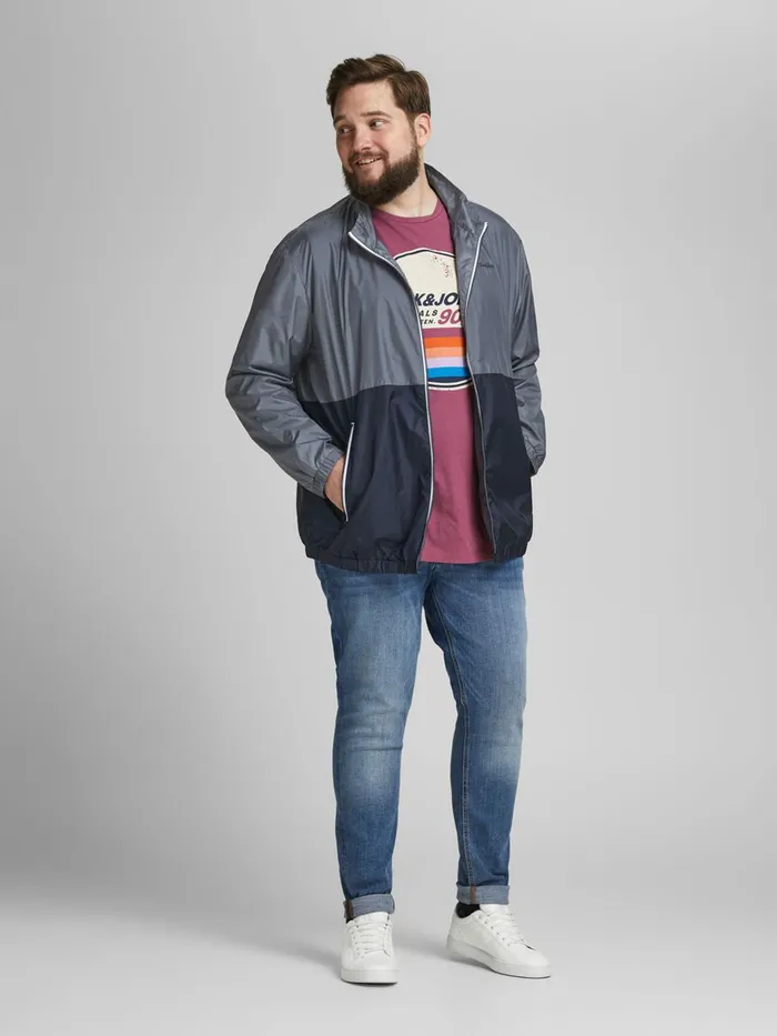 Jackets JACK and JONES Mens RECYCLED POLYESTER BLEND PLUS SIZE JACKET Blue Ombre Blue