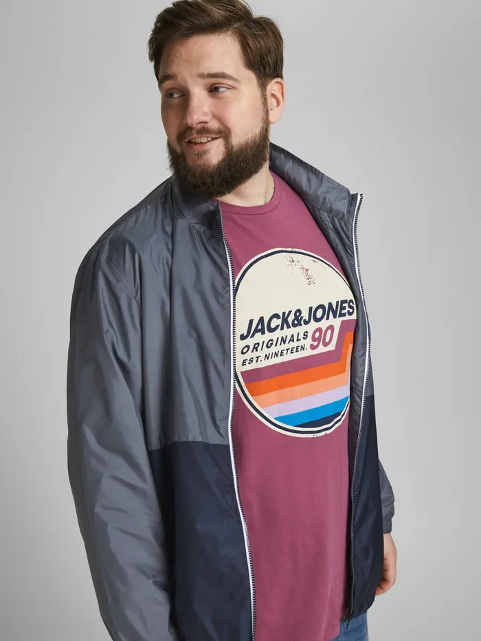 Jackets JACK and JONES Mens RECYCLED POLYESTER BLEND PLUS SIZE JACKET Blue Ombre Blue