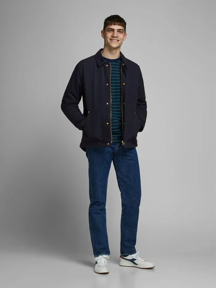 Jackets JACK and JONES Mens UTILITY COTTON JACKET Blue Dark Navy