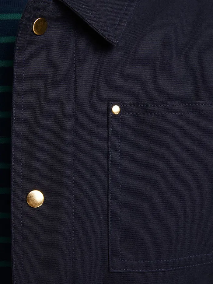 Jackets JACK and JONES Mens UTILITY COTTON JACKET Blue Dark Navy