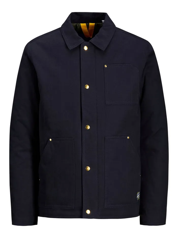 Jackets JACK and JONES Mens UTILITY COTTON JACKET Blue Dark Navy