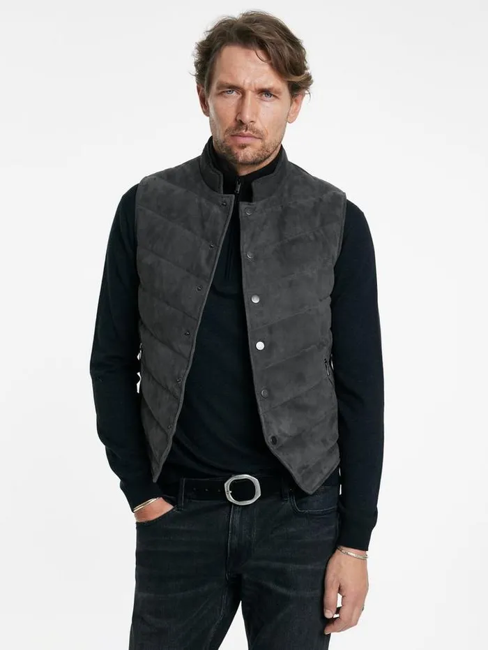 JACKSON VEST Concrete Htr Men John Varvatos Coats And Jackets