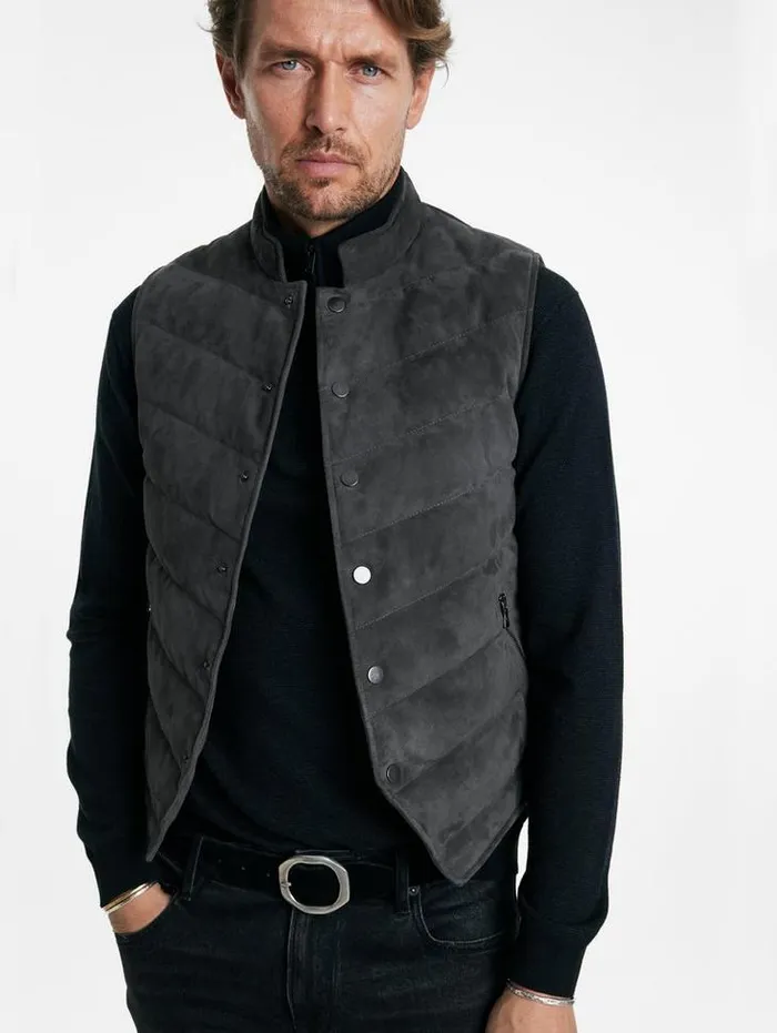 JACKSON VEST Concrete Htr Men John Varvatos Coats And Jackets