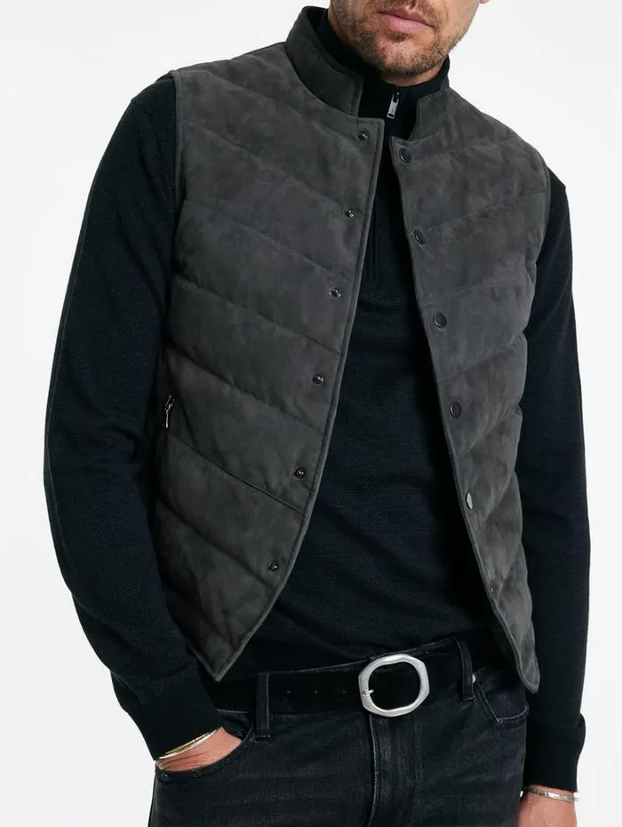 JACKSON VEST Concrete Htr Men John Varvatos Coats And Jackets
