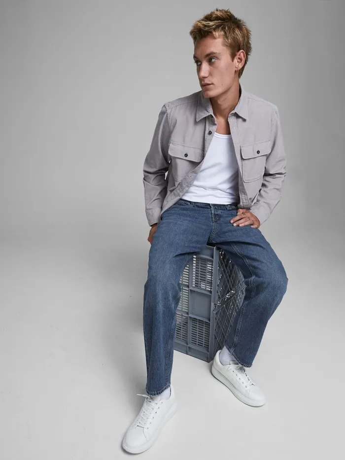 Jeans JACK and JONES Mens CHRIS ORIGINAL AM 188 LOOSE FIT JEANS Blue Blue Denim