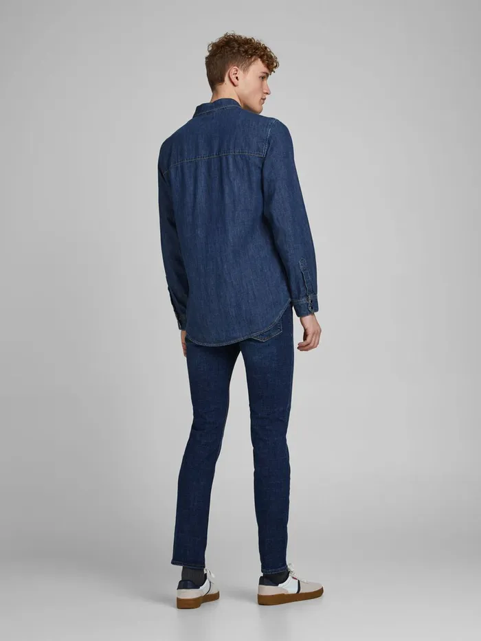 Jeans JACK and JONES Mens GLENN FELIX AM 566 LID SLIM FIT JEANS Blue Blue Denim