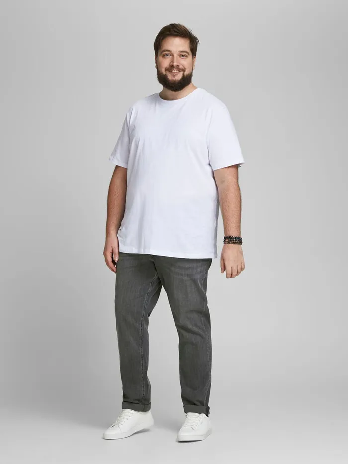 Jeans JACK and JONES Mens GLENN ORIGINAL AM 010 PLUS SIZE SLIM FIT JEANS Grey Black Denim