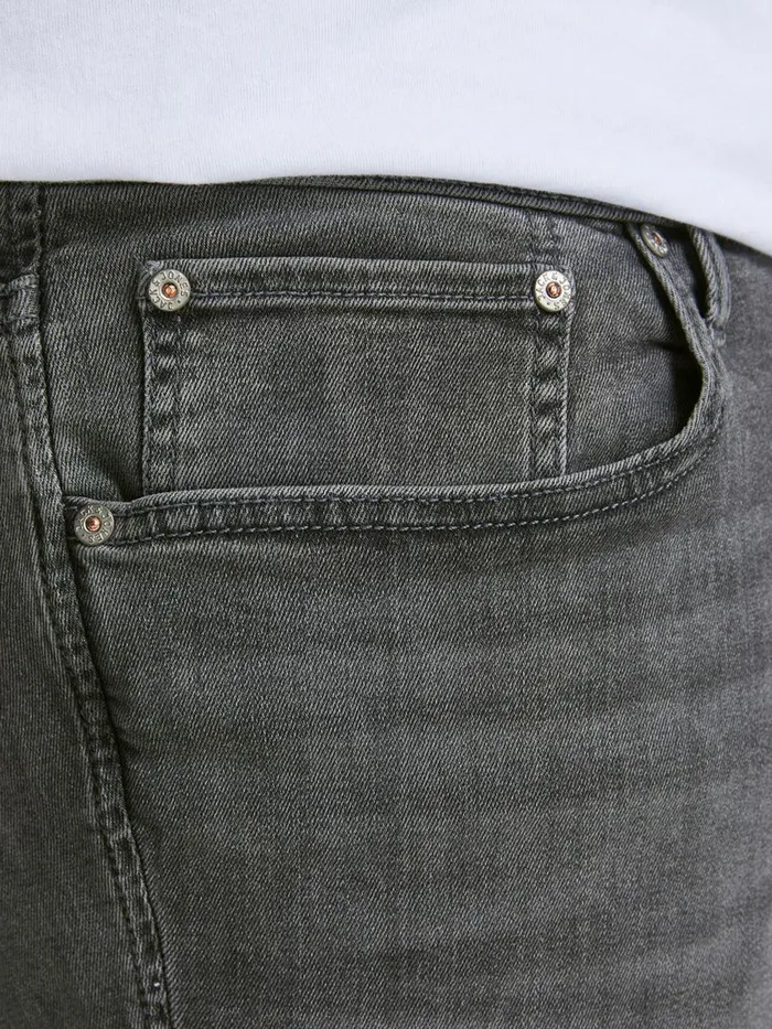 Jeans JACK and JONES Mens GLENN ORIGINAL AM 010 PLUS SIZE SLIM FIT JEANS Grey Black Denim