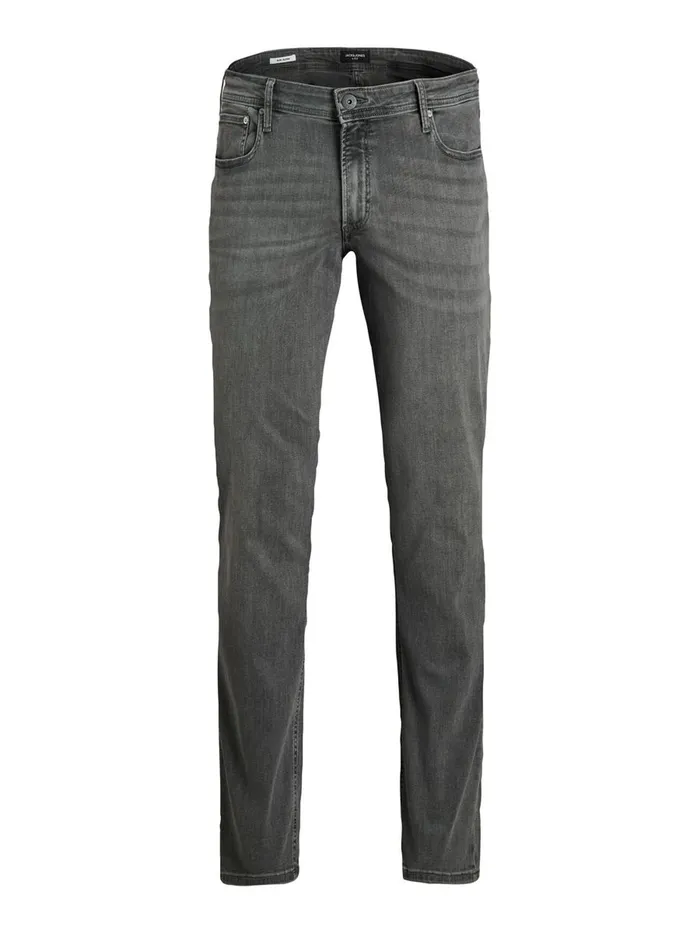 Jeans JACK and JONES Mens GLENN ORIGINAL AM 010 PLUS SIZE SLIM FIT JEANS Grey Black Denim