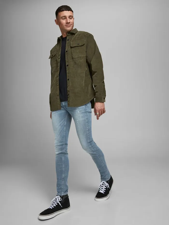 Jeans JACK and JONES Mens LIAM ORIGINAL CJ 317 SKINNY FIT JEANS Blue Blue Denim