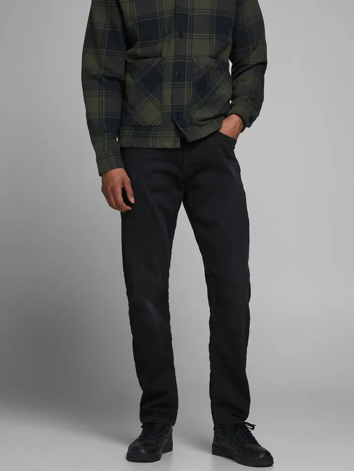 Jeans JACK and JONES Mens MIKE ORIGINAL GE 010 INDIGO KNIT COMFORT FIT JEANS Black Black Denim Jeans JACK and JONES Mens MIKE ORIGINAL GE 010 INDIGO KNIT COMFORT FIT JEANS Black Black Denim