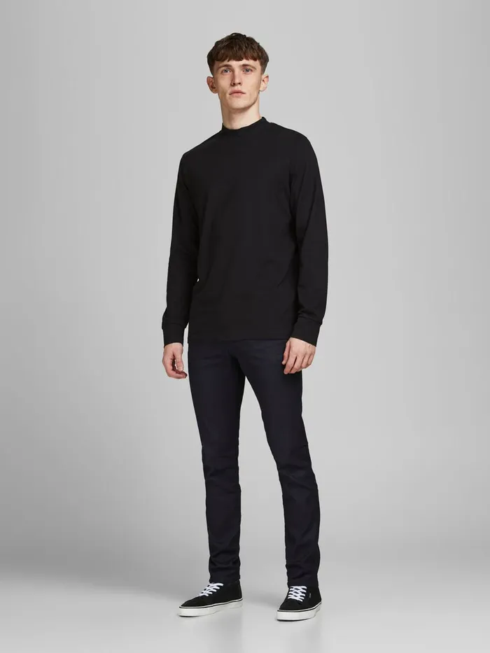 Jeans JACK and JONES Mens TIM CLASSIC JJ 721 SLIMSTRAIGHT FIT JEANS Black Black Denim
