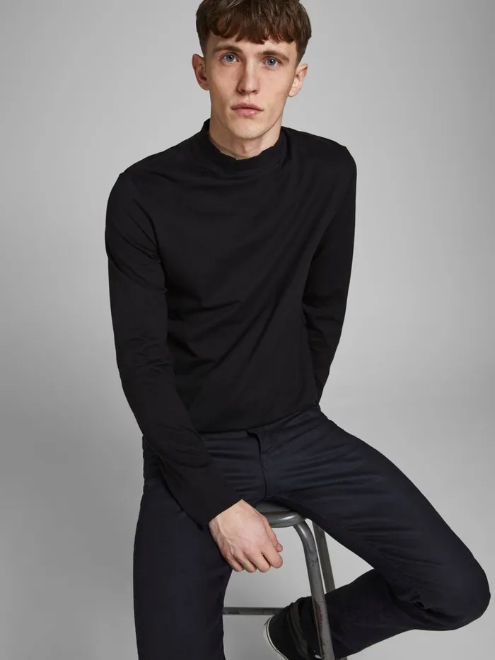 Jeans JACK and JONES Mens TIM CLASSIC JJ 721 SLIMSTRAIGHT FIT JEANS Black Black Denim