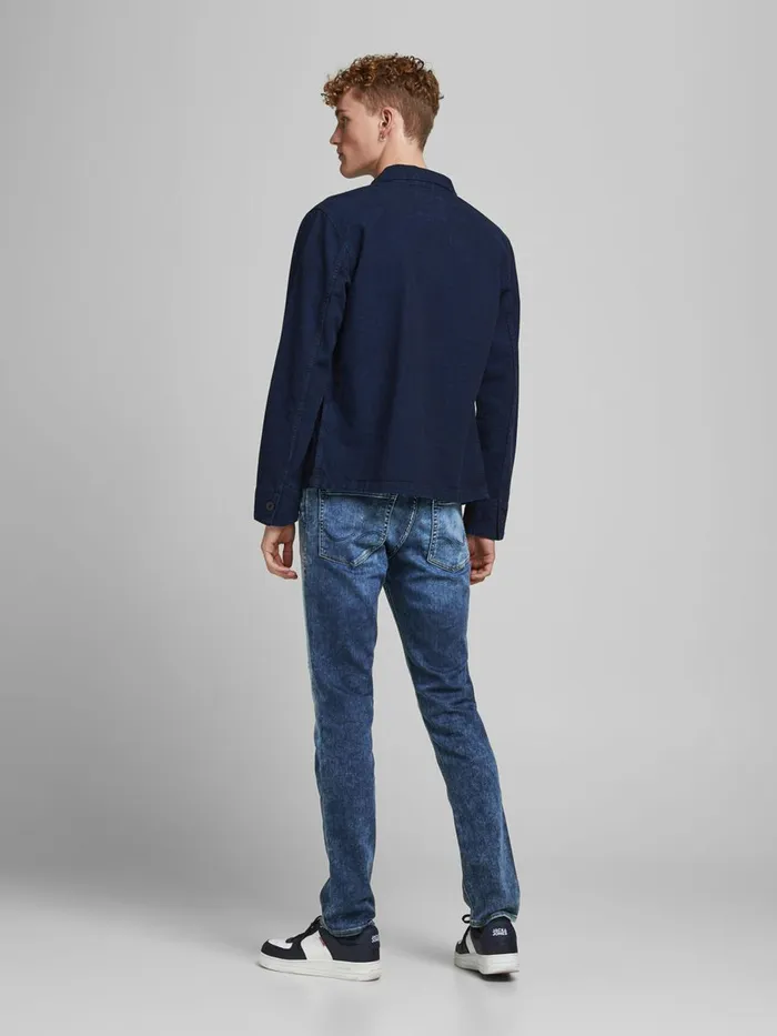 Jeans JACK and JONES Mens TIM ORIGINAL AM 213 SLIMSTRAIGHT FIT JEANS Blue Blue Denim