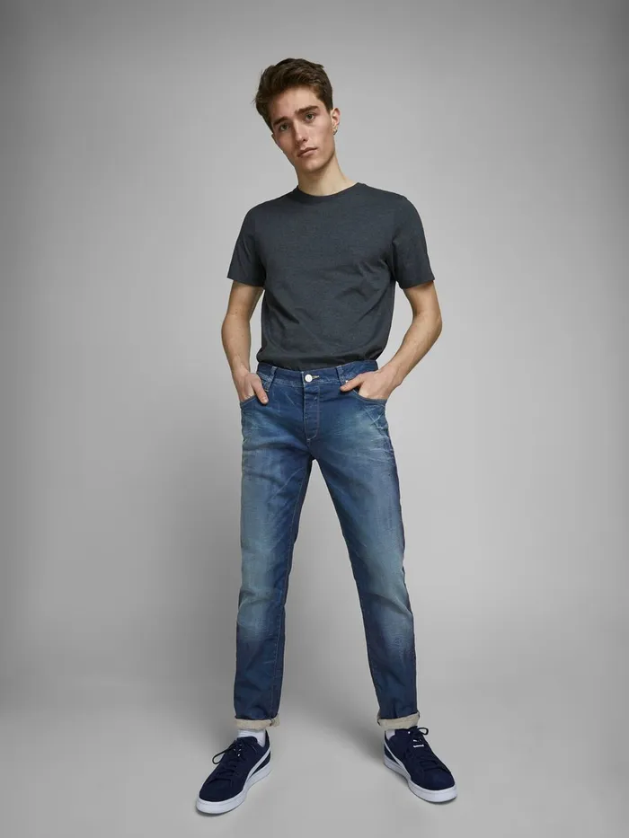 Jeans JACK and JONES Mens TIM ORIGINAL JOS 919 SLIMSTRAIGHT FIT JEANS Blue Medium Blue Denim