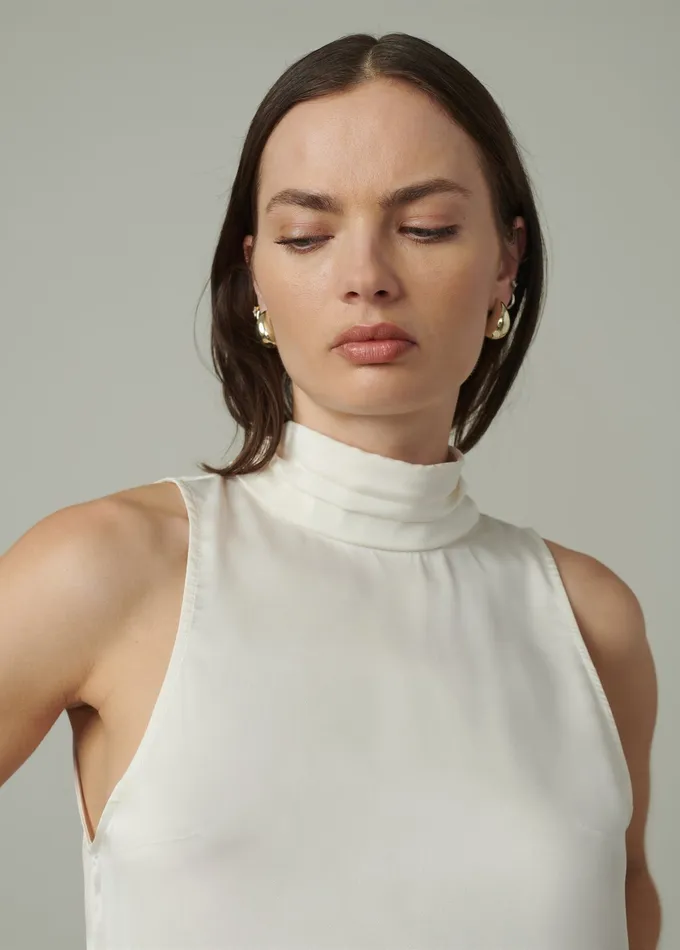 Joe8217s Jeans THE SARAH HIGH NECK TOP Ecru Women Tops