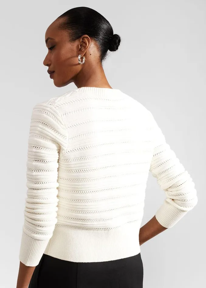 Jumpers and Cardigans Women HOBBS Naomi Cotton Cardigan Ivory