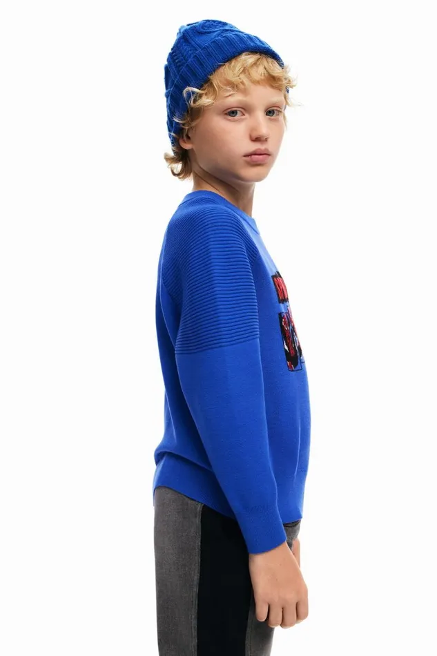 Jumpers And Sweatshirts Kids Desigual Spiderman Sweatshirt Without Hood Blue