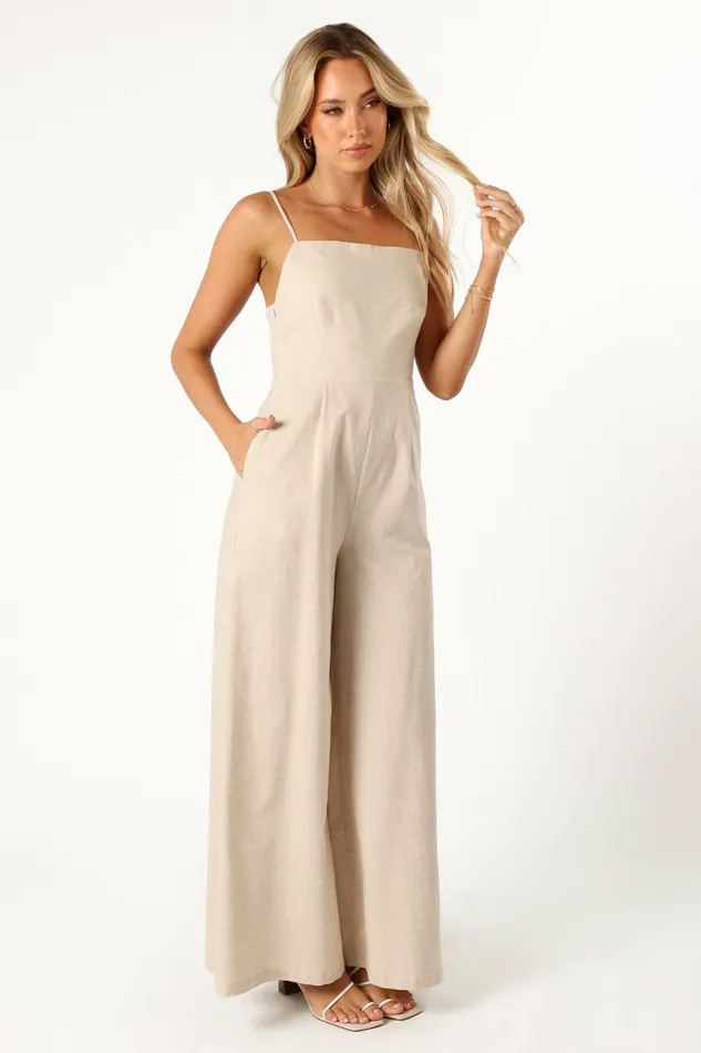 Jumpsuits and Rompers Lila Jumpsuit Oatmeal 8211 Petal and Pup Women