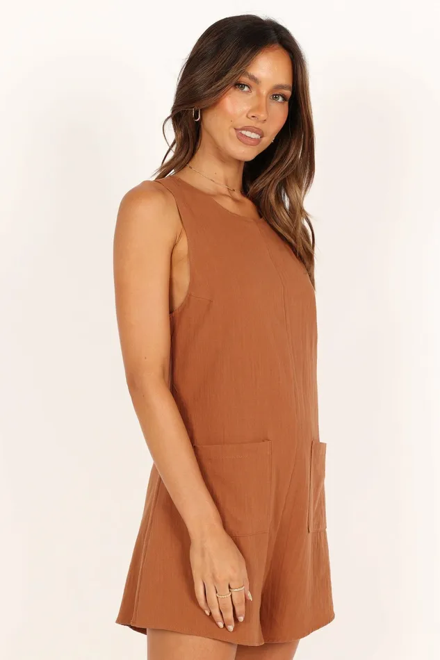 Jumpsuits and Rompers Petal and Pup Women Dory Playsuit Tan