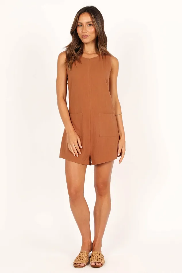 Jumpsuits and Rompers Petal and Pup Women Dory Playsuit Tan