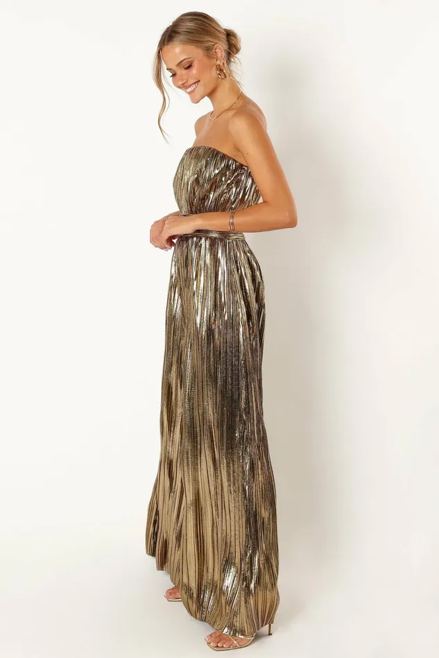 Jumpsuits and Rompers Women Kerry Pleat Jumpsuit Gold Petal and Pup