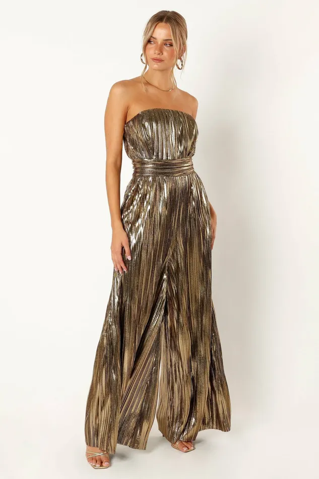 Jumpsuits and Rompers Women Kerry Pleat Jumpsuit Gold Petal and Pup