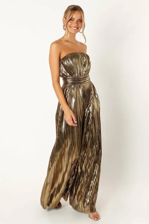 Jumpsuits and Rompers Women Kerry Pleat Jumpsuit Gold Petal and Pup