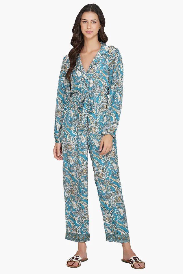 Jumpsuits Hailee Blue Paisley Print Jumpsuit With Pockets 8211 America and Beyond Women Jumpsuits Hailee Blue Paisley Print Jumpsuit With Pockets 8211 America and Beyond Women
