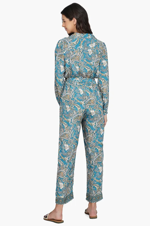 Jumpsuits Hailee Blue Paisley Print Jumpsuit With Pockets 8211 America and Beyond Women Jumpsuits Hailee Blue Paisley Print Jumpsuit With Pockets 8211 America and Beyond Women