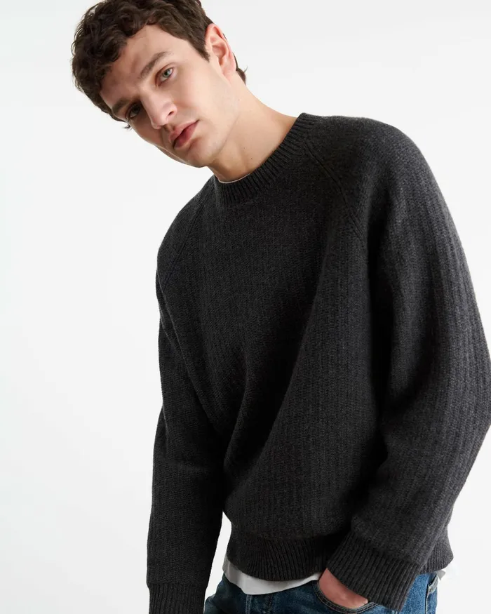 KADIR SWEATER Charcoal Melange Men Nili Lotan Sweaters