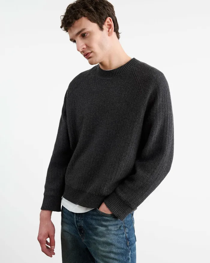 KADIR SWEATER Charcoal Melange Men Nili Lotan Sweaters