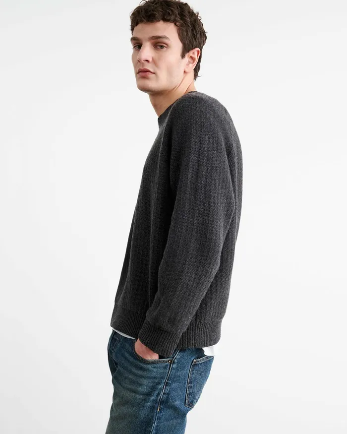 KADIR SWEATER Charcoal Melange Men Nili Lotan Sweaters