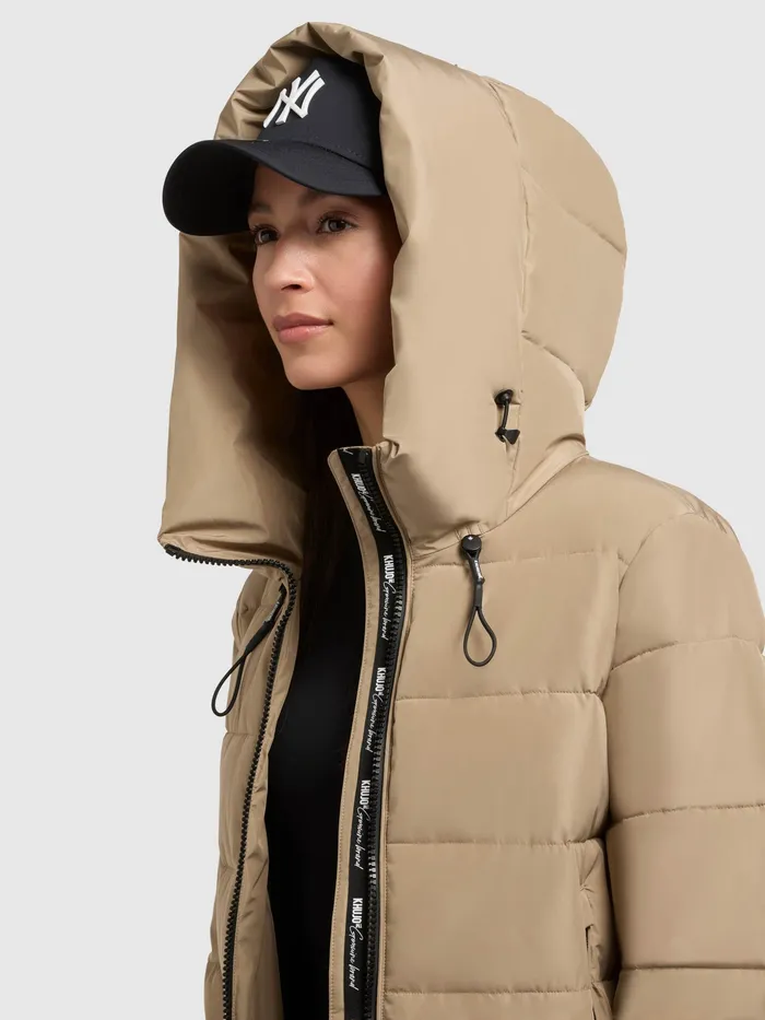 KHUJO Puffer Coats Women Mantel JILIAS4 Sand Sand