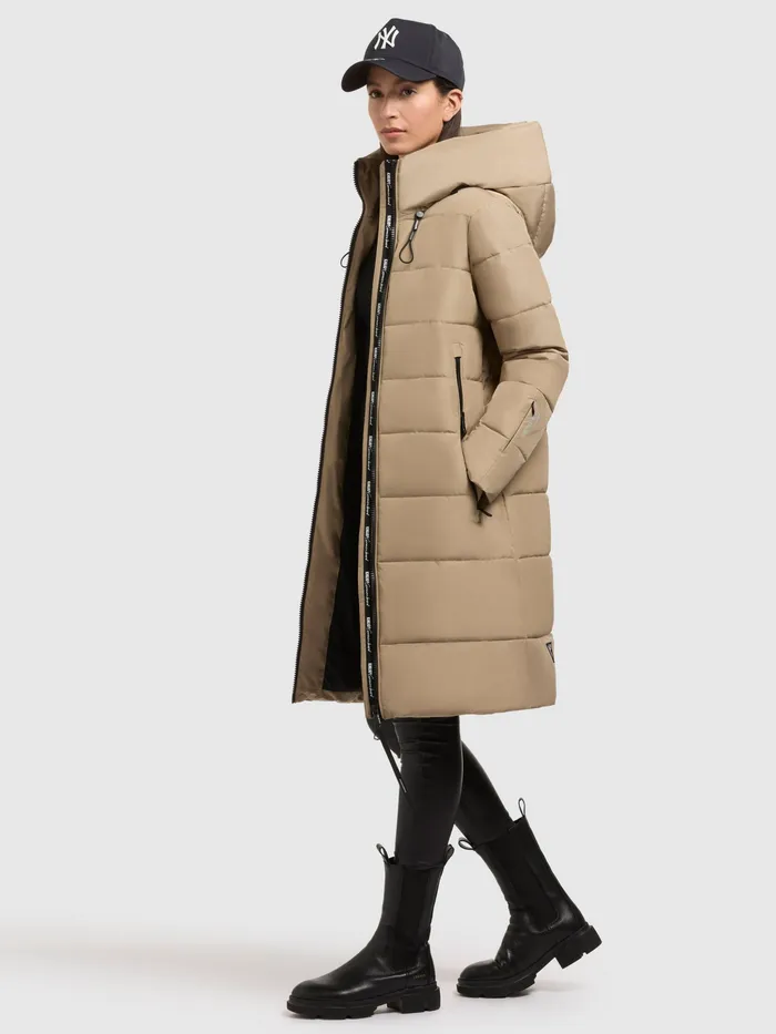 KHUJO Puffer Coats Women Mantel JILIAS4 Sand Sand