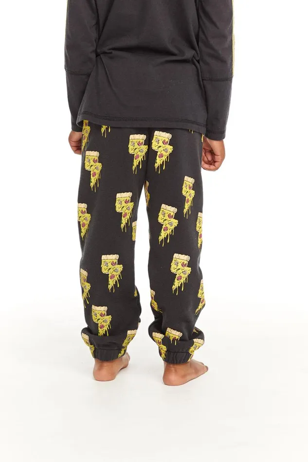 Kids Chaser Brand Boys Lightning Pizzas Cotton Fleece Pants