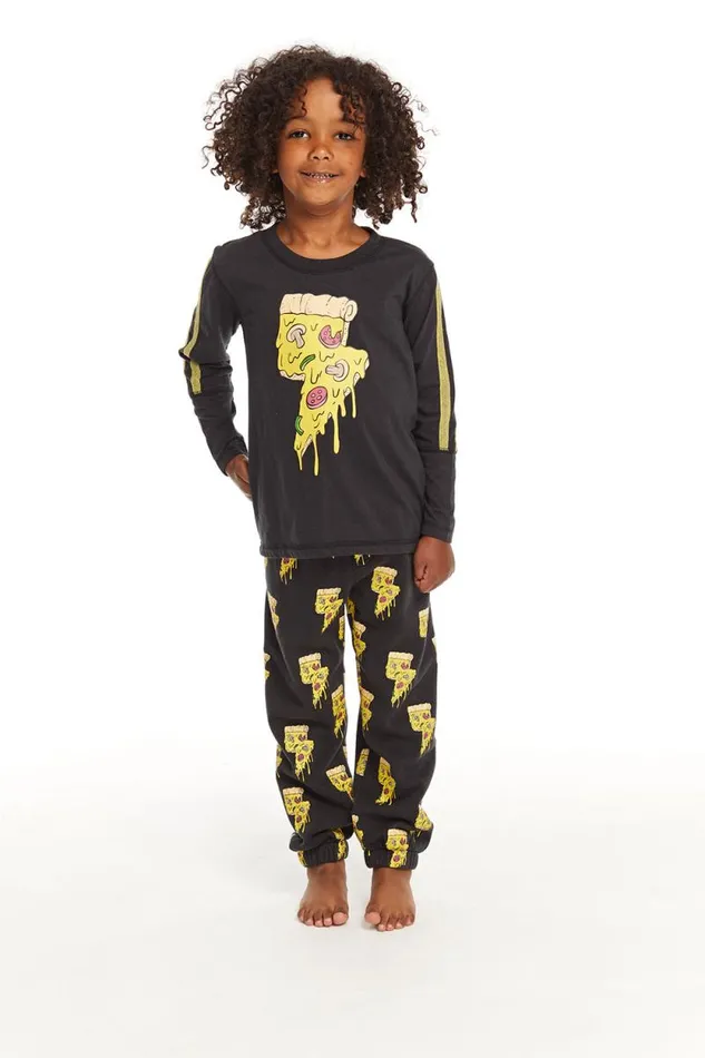 Kids Chaser Brand Boys Lightning Pizzas Cotton Fleece Pants