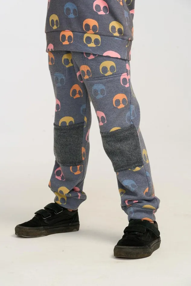 Kids Chaser Brand Boys Vintage Fleece Skull Candy Pant