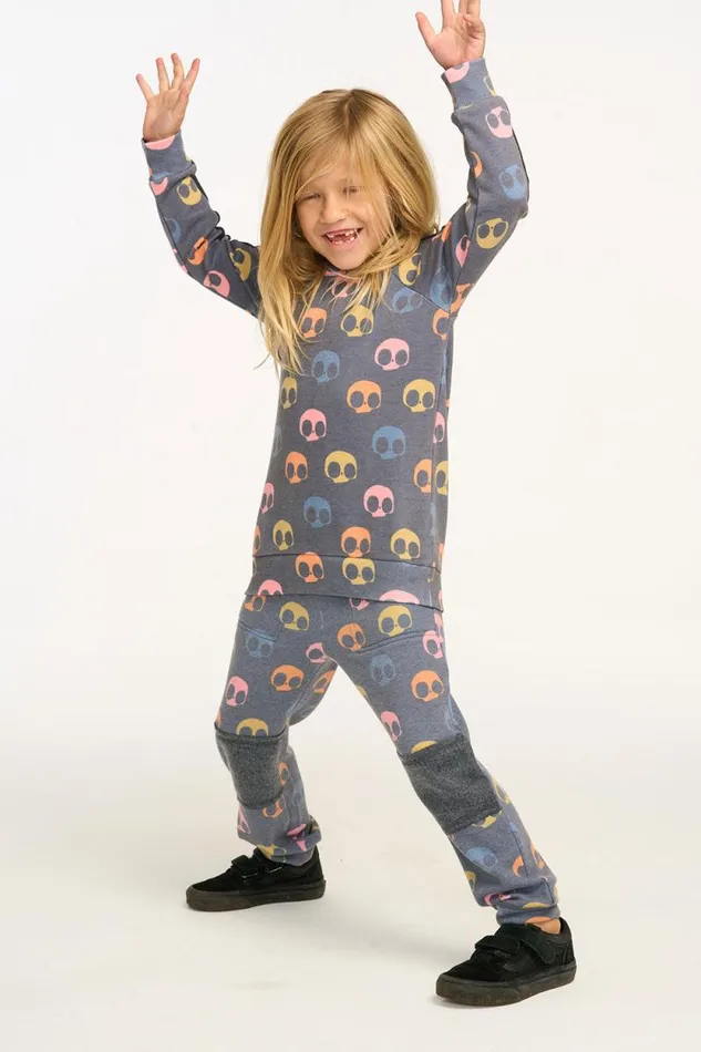 Kids Chaser Brand Boys Vintage Fleece Skull Candy Pant