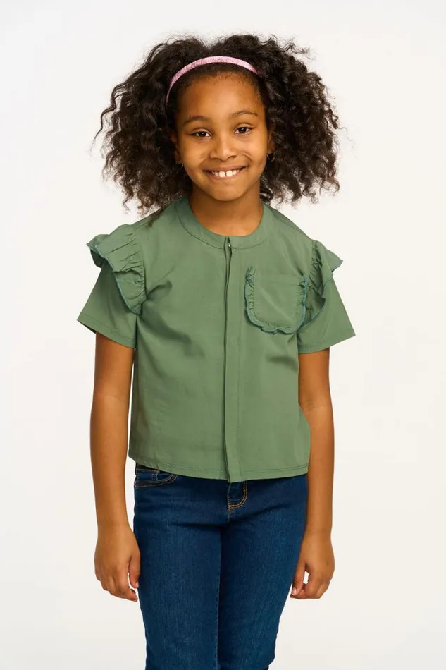 Kids Chaser Brand Girls Anise Dark Forest Ruffle Top