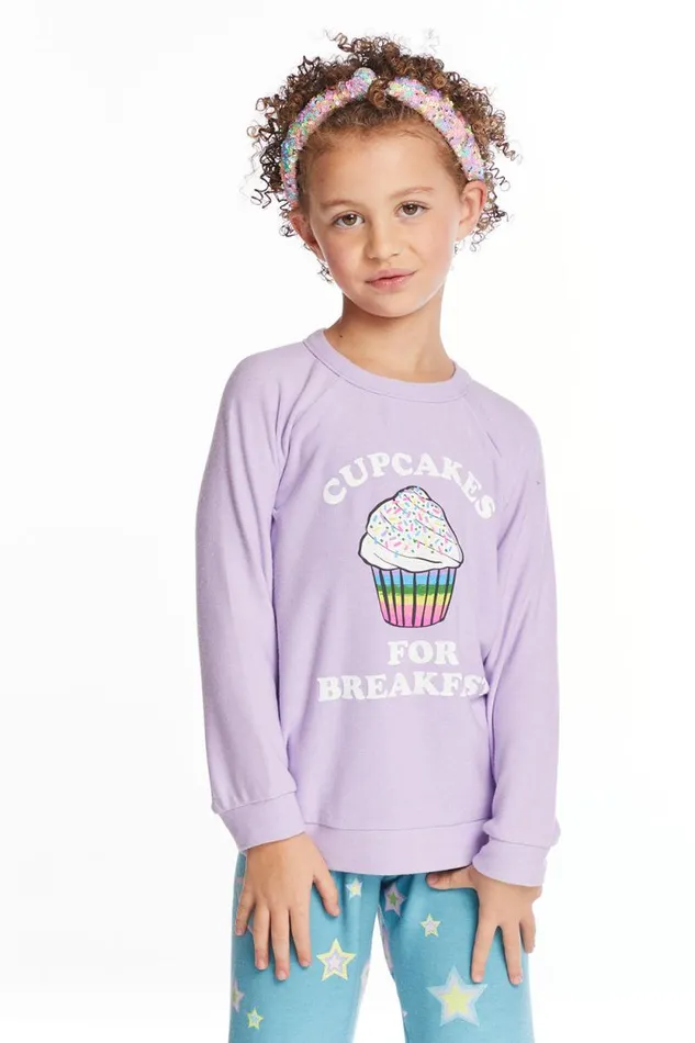 Kids Chaser Brand Girls Cupcakes For Breakfast Girls Pullover