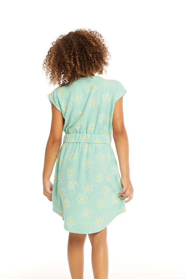 Kids Chaser Brand Girls Daisy Print 8211 Neptune Green