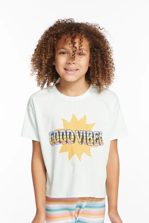 Kids Chaser Brand Girls Good Vibes Sun Girls Tee