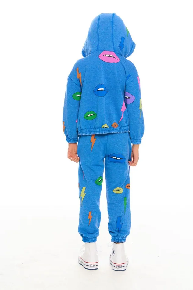 Kids Chaser Brand Girls Lips and Bolts Hoodie