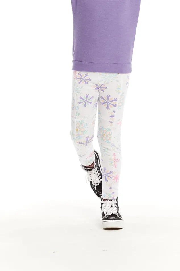 Kids Chaser Brand Girls Seamed Panel Snowflake Jogger