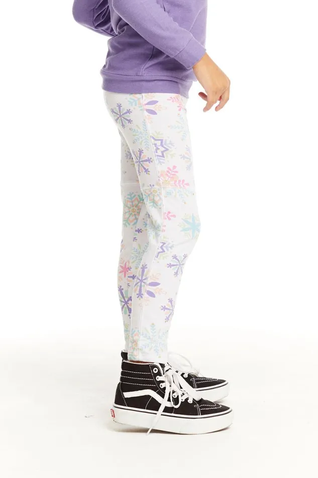 Kids Chaser Brand Girls Seamed Panel Snowflake Jogger